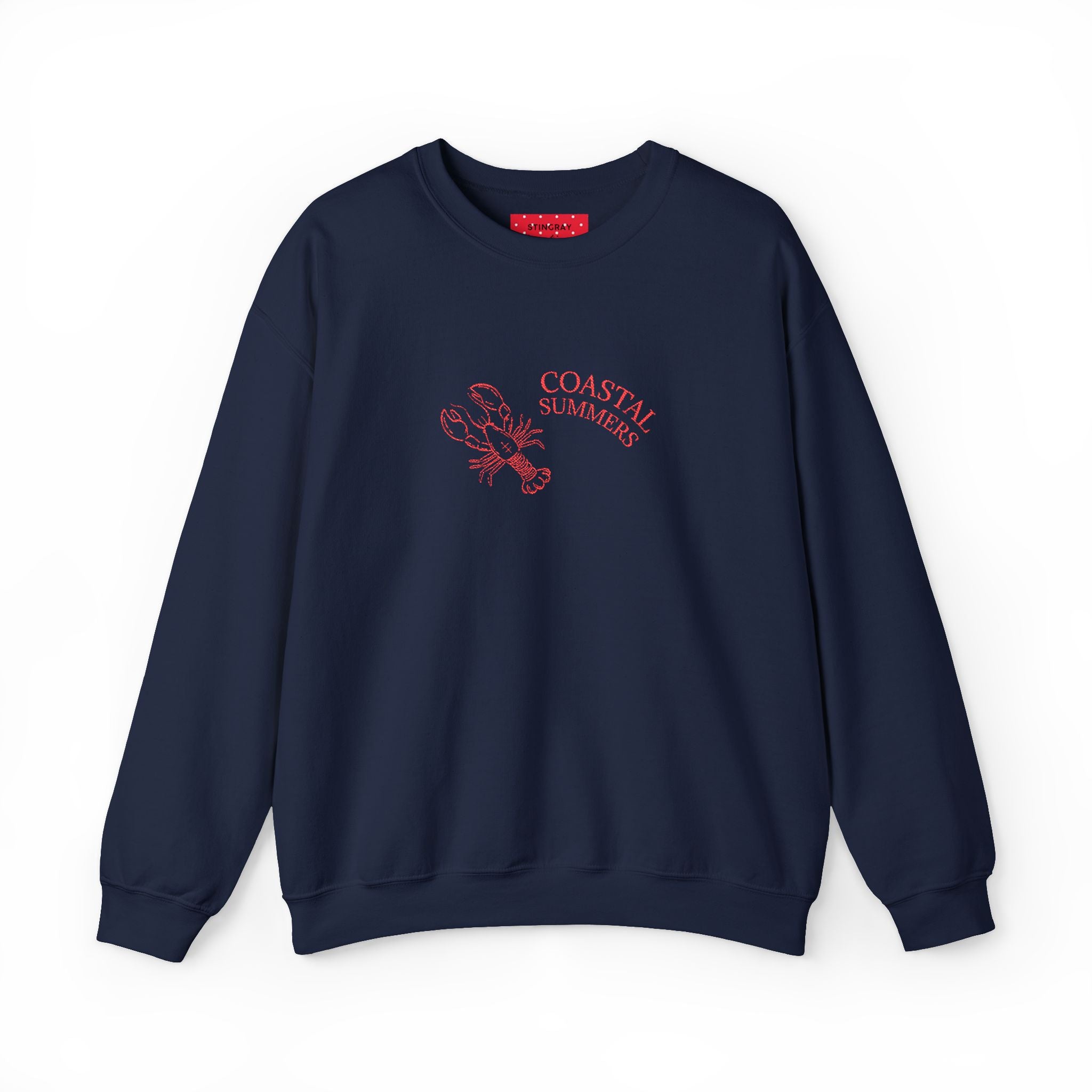 Summer Lobster Embroidered Crewneck Sweatshirt