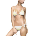 Yellow White Striped Bikini Swimsuit