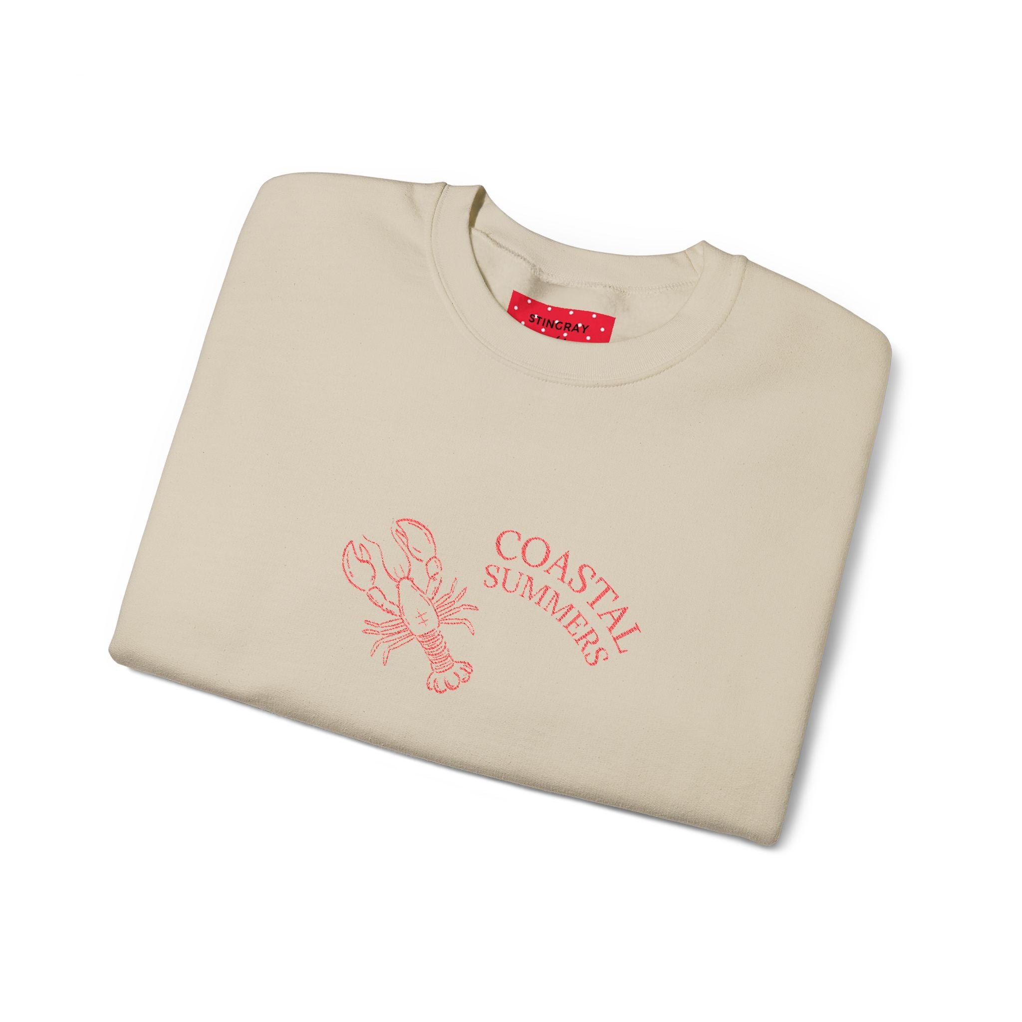 Summer Lobster Embroidered Crewneck Sweatshirt